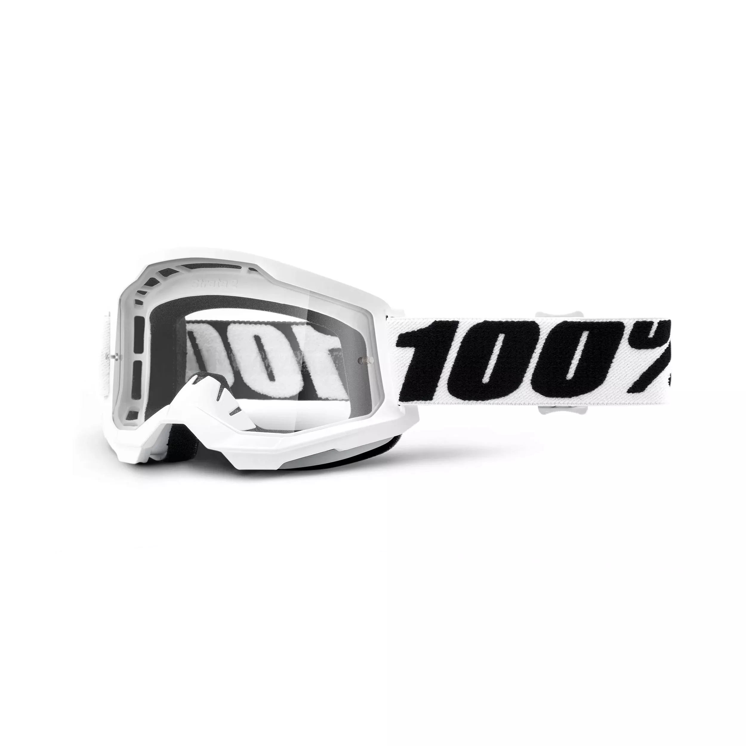 100% Strata 2 Motocross & Mountain Bike Goggles - Mx And Mtb Racing Protective Eyewear (Everest - Clear Lens)