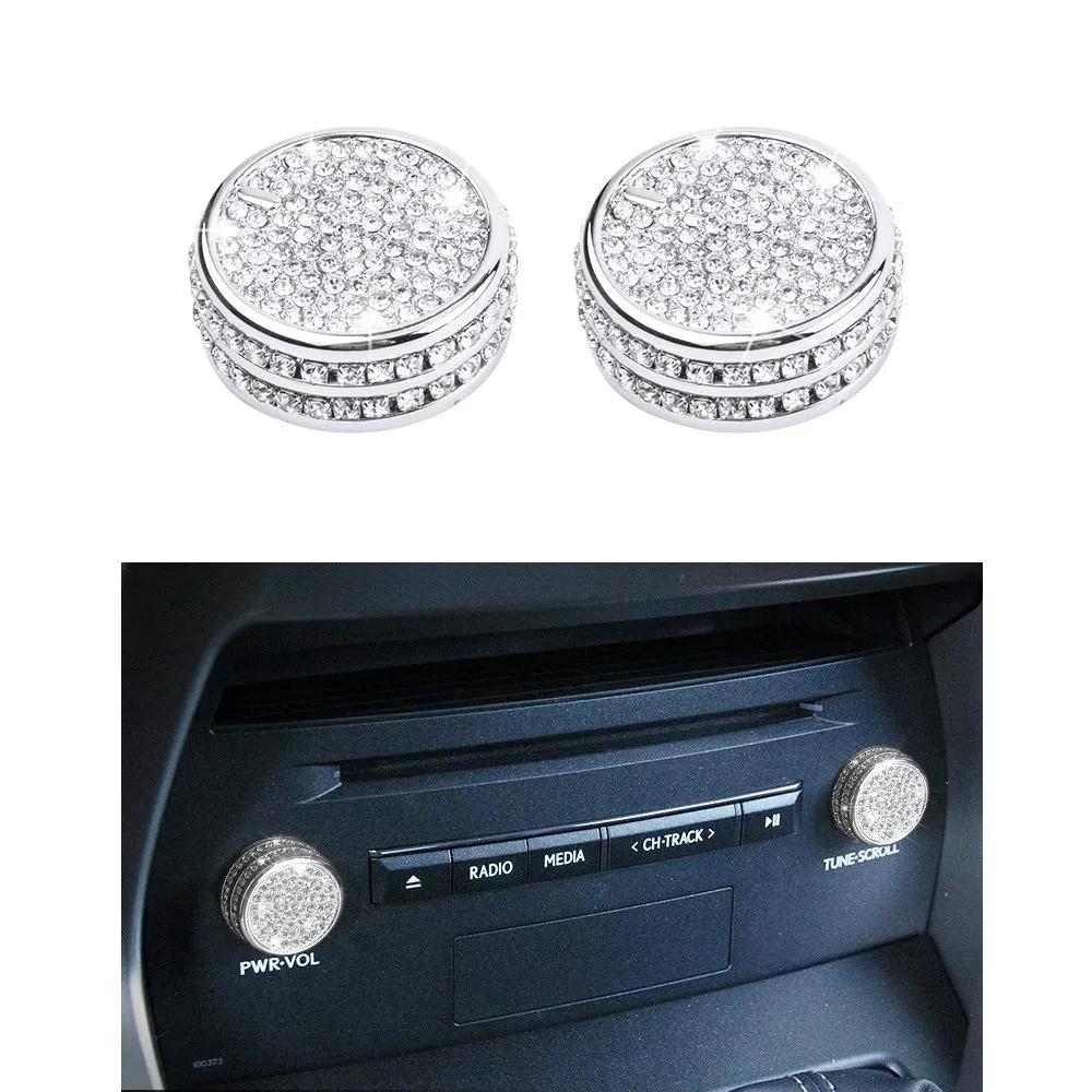 1797 Volume Knob Cap for Lexus ES NX 300 350, Silver Zinc, Small, Bling Accessories