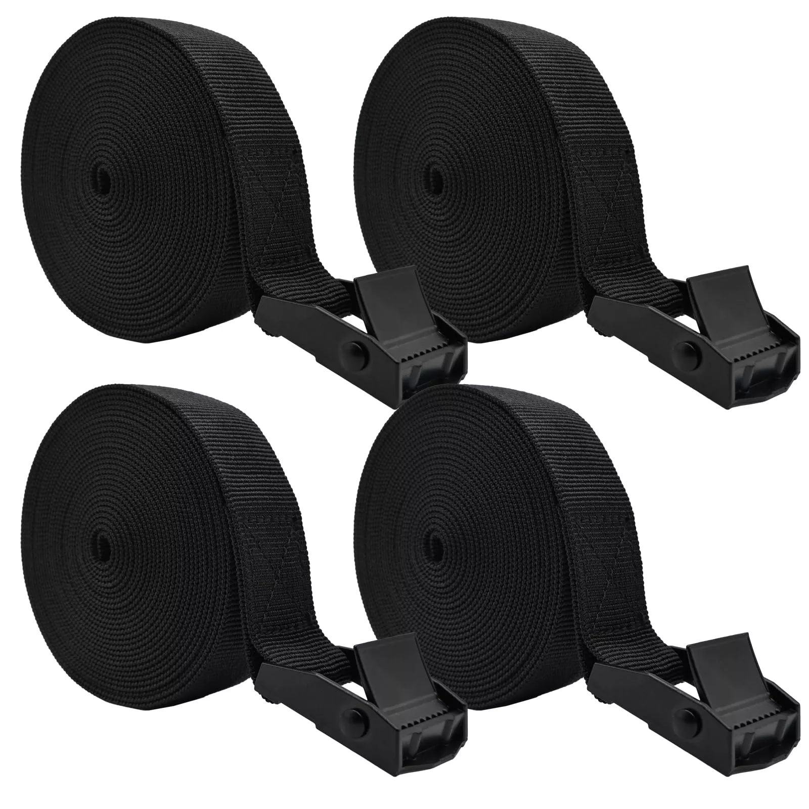 Anfyko Tie Down Strap Fully Upgraded (1 X 13.2' 4Pcs), Thicker Webbing, Stronger Snaps, Bevel Cut Ends, Adjustable Cam Buckle Lashing Straps For Sup, Kayak, Rv, Tourist Car, Trailer,Truck, Motorcycle