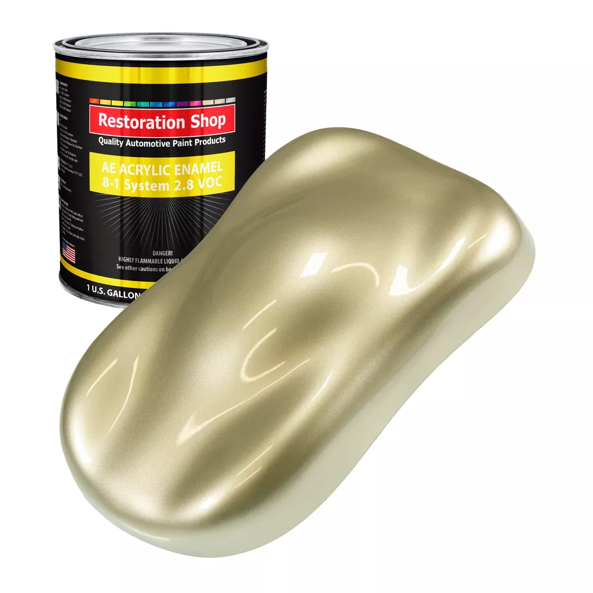 Antique Gold Metallic Acrylic Enamel Auto Paint - Gallon Paint Color Only - Professional Single Stage Automotive Car Truck Equipment Coating, 2.8 VOC