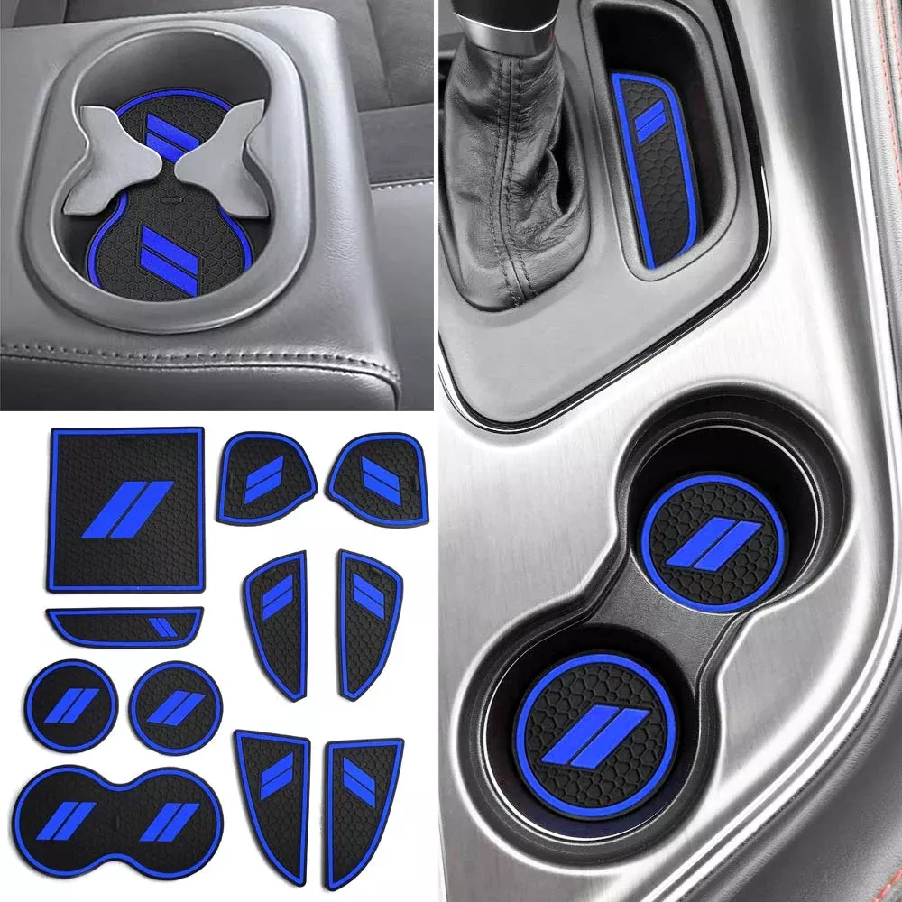 Auovo 11pcs Rubber Anti Dust Mat Set for 2015-2023 Challenger - Dark Blue Interior Accessories