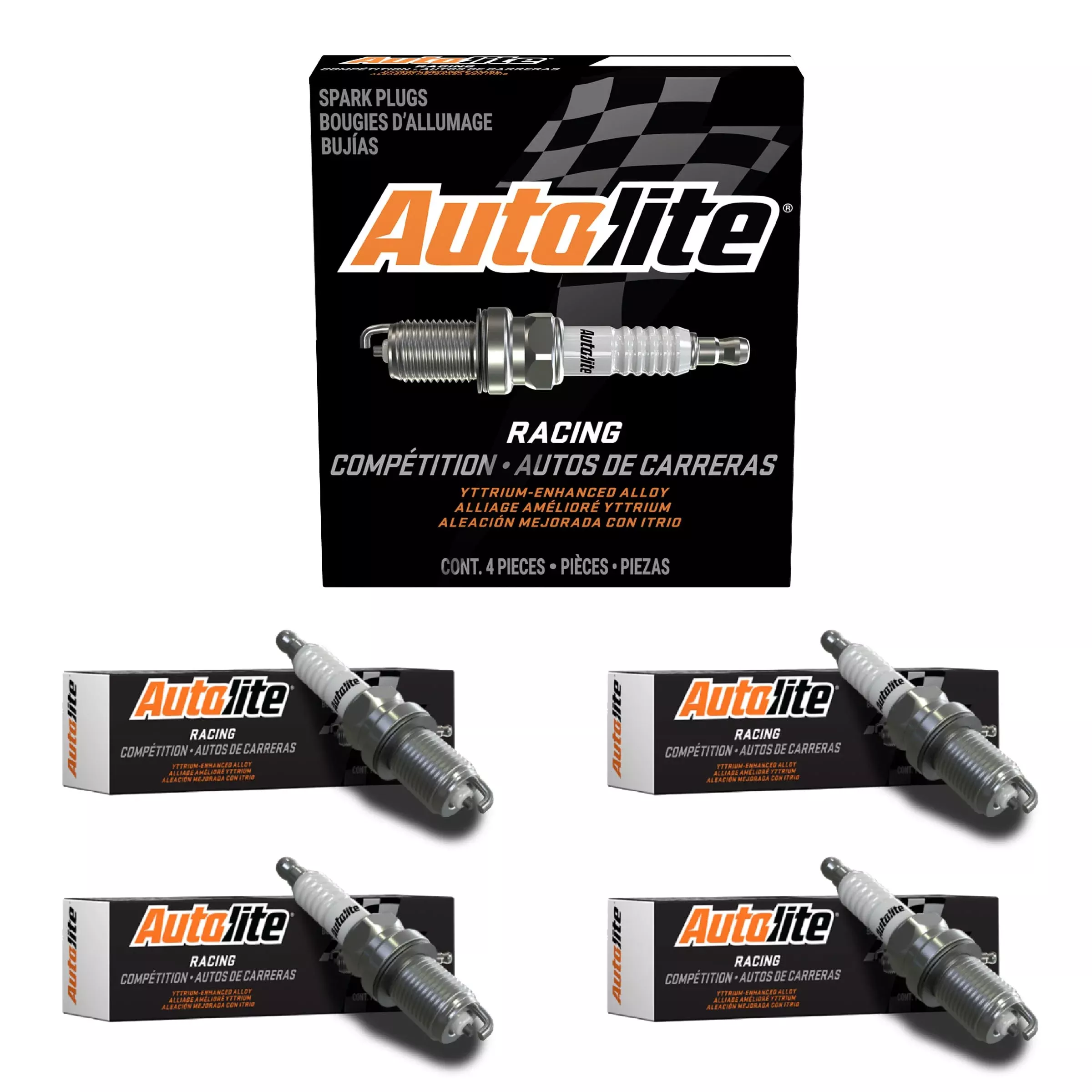 Autolite Ar72-4Pk High Performance Racing Non-Resistor Spark Plug, 4 Pack