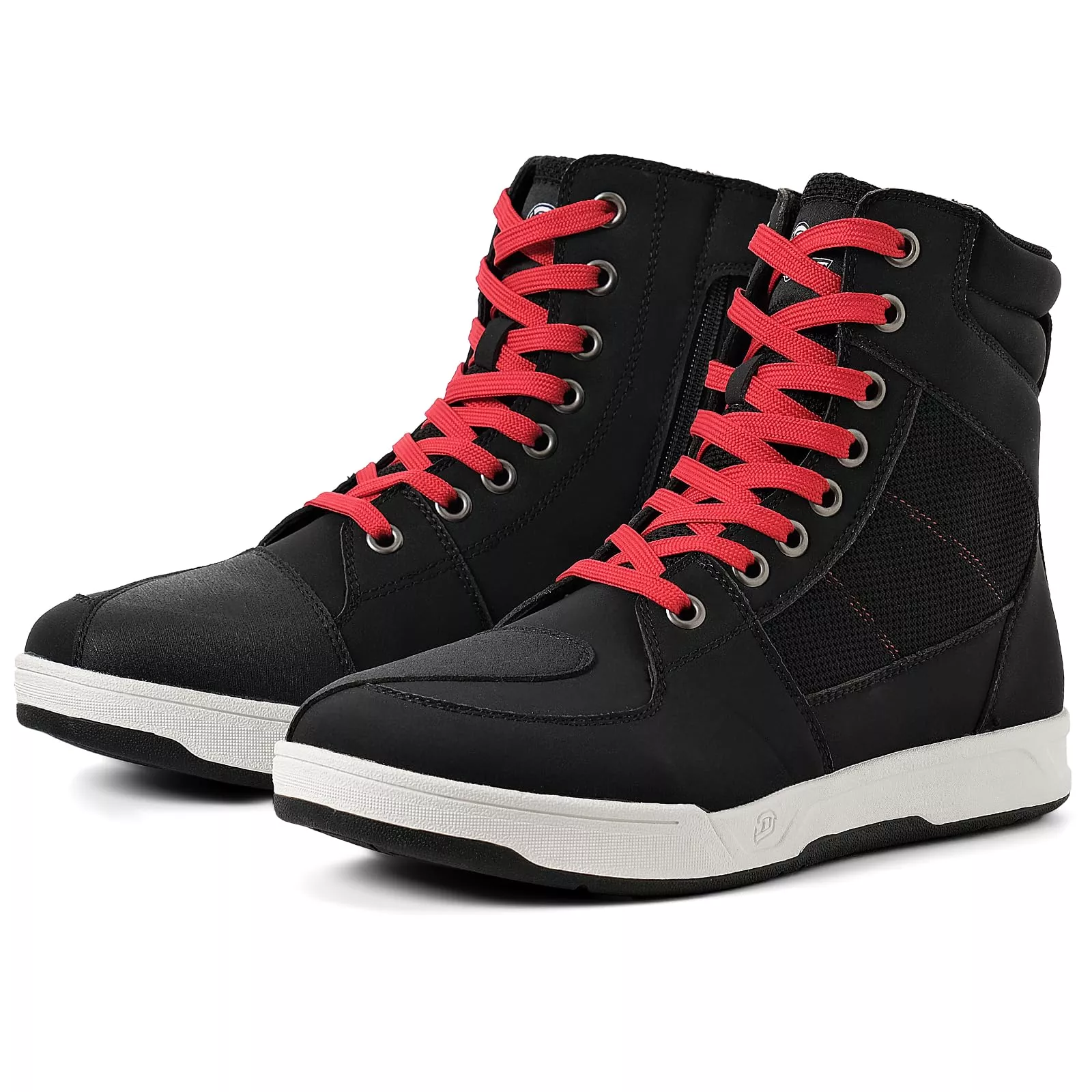 BORLENI Motorcycle Riding Shoes, Black, Size 12, Rubber Protective Boots for Men, Casual Breathable Motocross Footwear Model XZ001