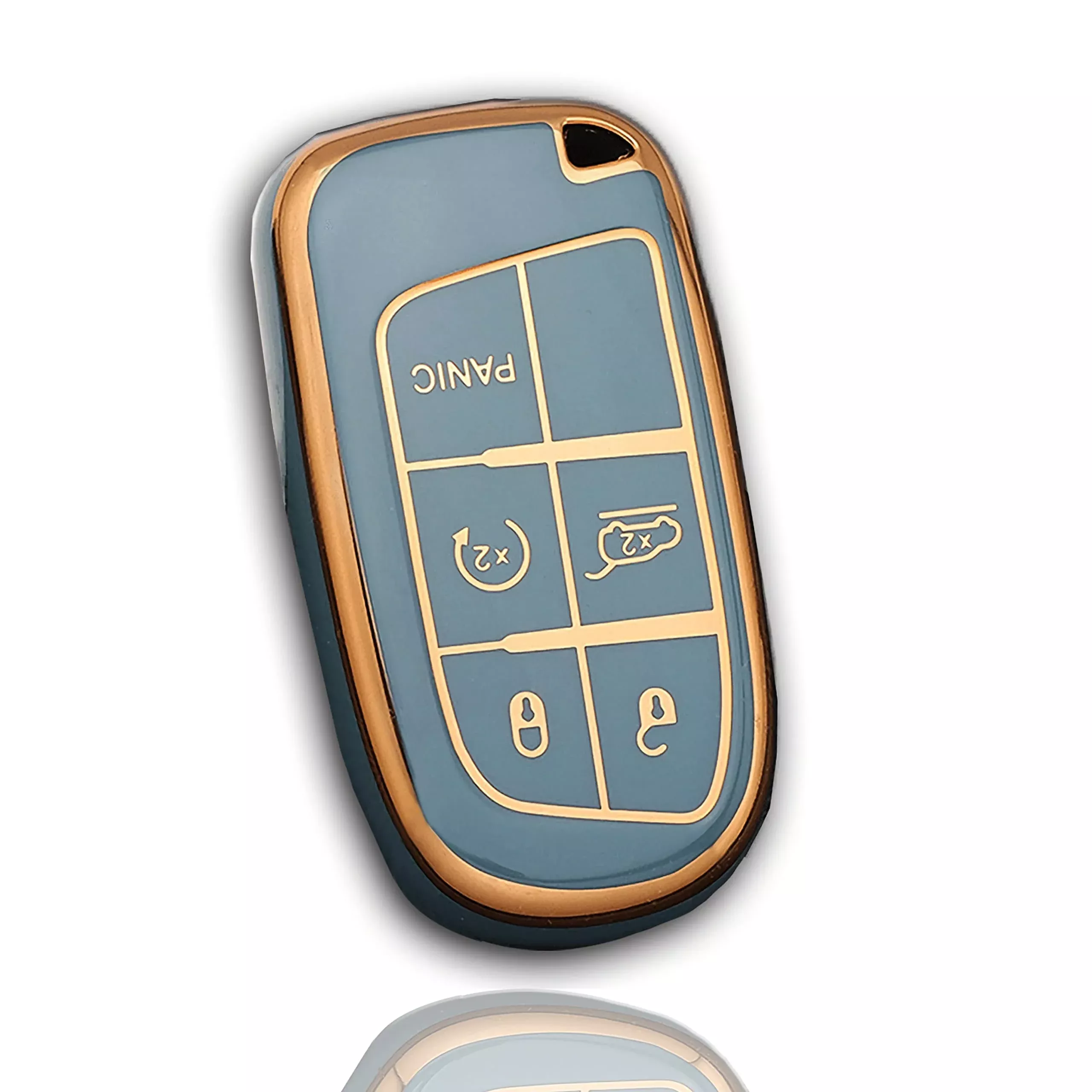 Bububulk For Jeep Key Fob Cover, Premium Soft Tpu Protection Key Case For Jeep Smart Key 3 4 5 Buttons Protector Challenger(Grey )