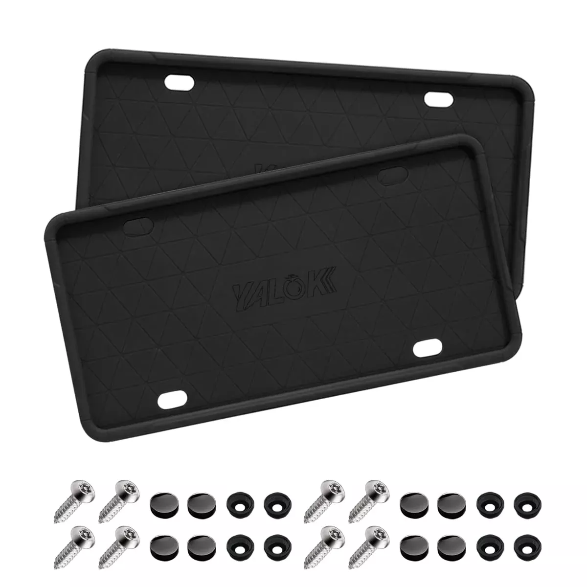 Car License Plate Frame, 2 Pcs Anti-Theft Universal Silicone License Plate Frame For Cars, Suvs, Vehicles, Rustproof License Plate Frame, Auto Accessories For Men & Women (Black/2Pcs)
