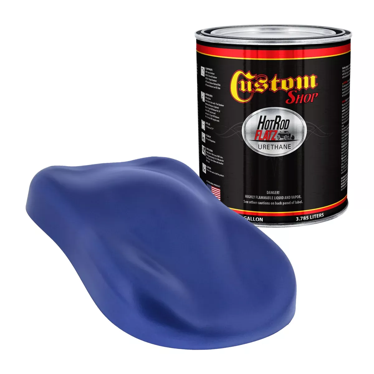 Cobalt Blue Firemist - Hot Rod Flatz Flat Matte Satin Urethane Auto Paint - Paint Gallon Only - Professional Low Sheen Automotive, Car Truck Coating