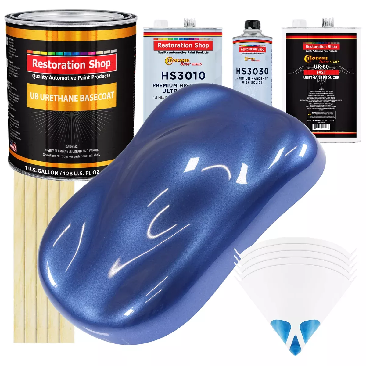 Cosmic Blue Metallic - Urethane Basecoat with Premium Clearcoat Auto Paint - Complete Medium Quart Paint Kit - Professional Gloss Automotive Coating
