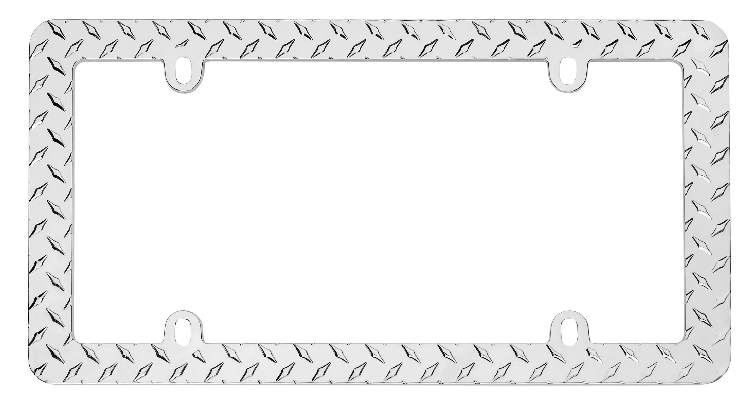 Cruiser Accessories 30830 Diamond Plate License Plate Frame, Chrome