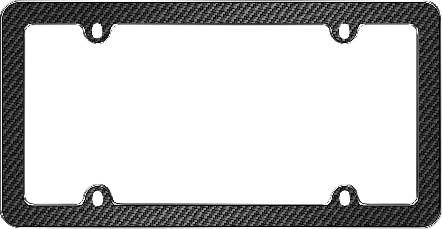 Cruiser Accessories Fiber License Plate Frame, Black/Chrome