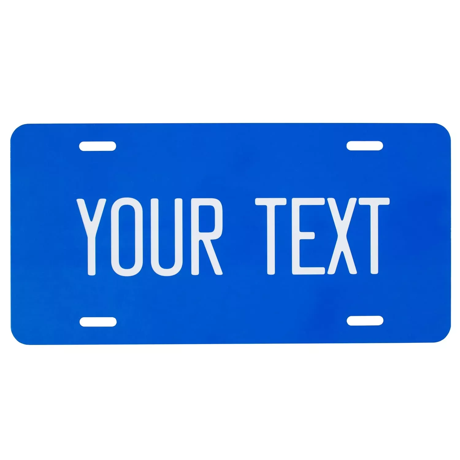 Custom License Plate For Front Of Car - Personalized Car Tags - 6” X 12” Universal Fit (Royal Blue)