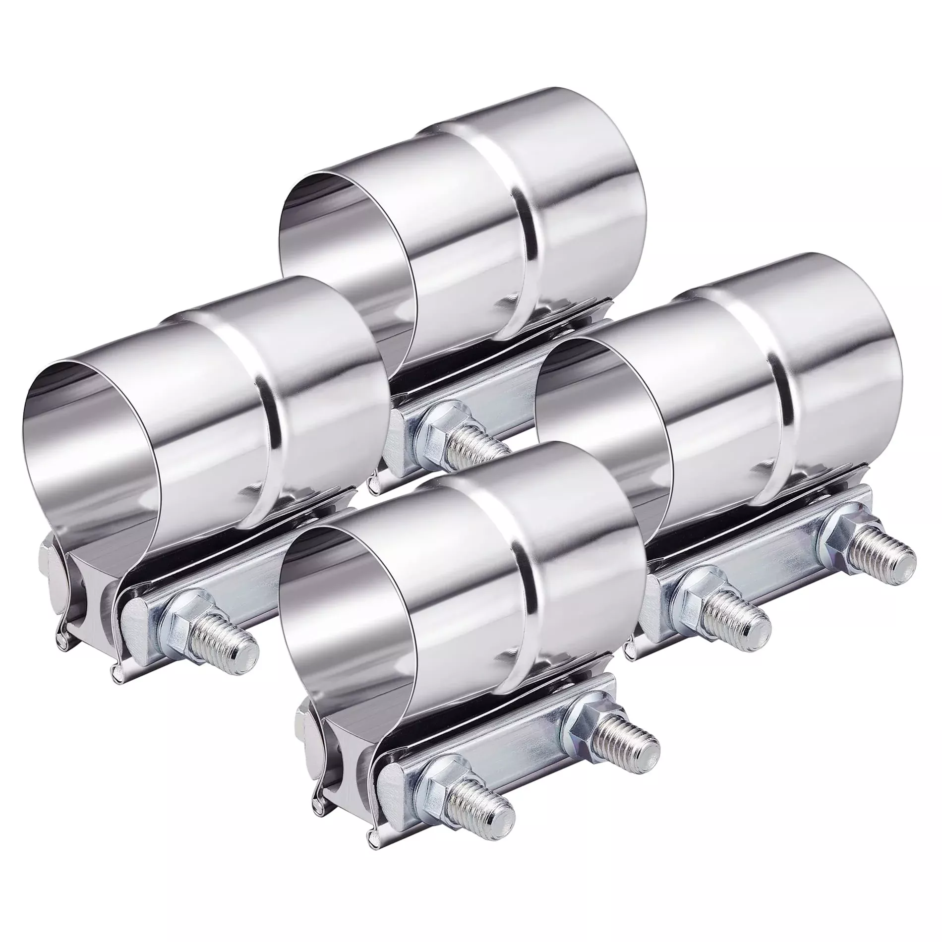 Evil Energy 2.25 Inch Exhaust Clamp, Lap Joint Band Clamp Stainless Steel 4Pcs