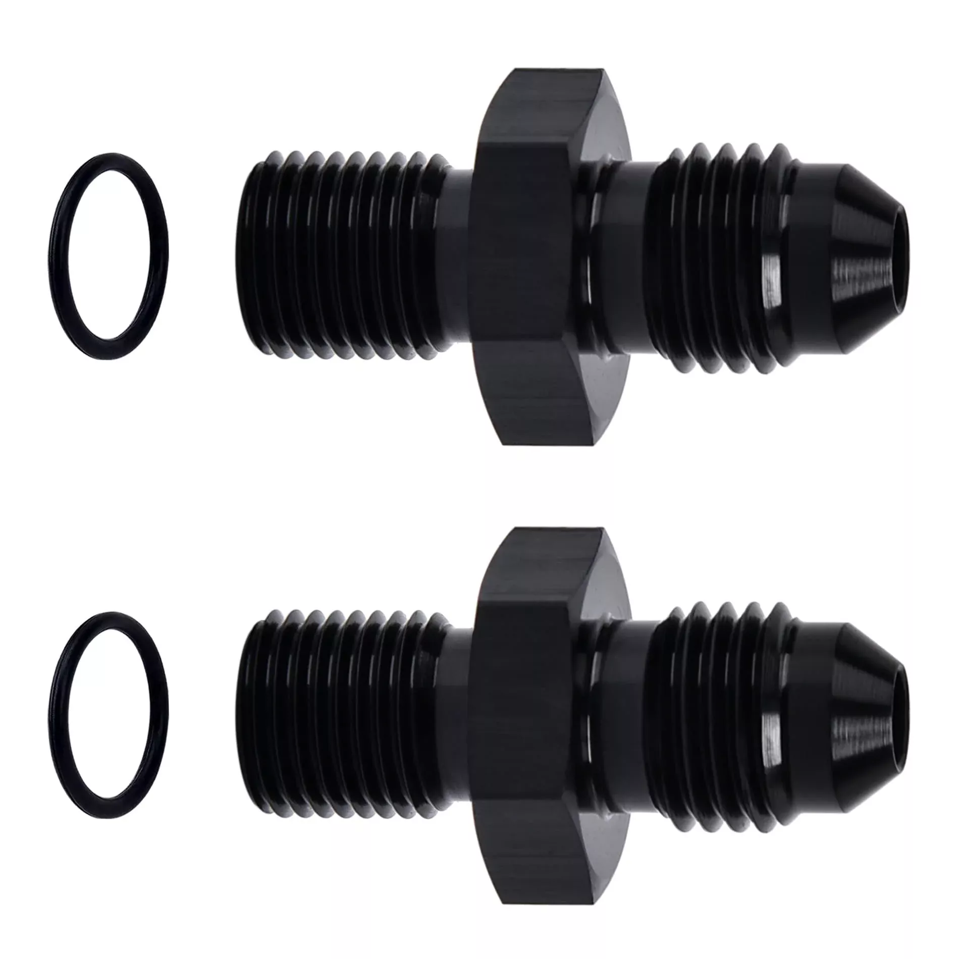 Evil Energy 4An Male Flare To M10 X 1.0Mm Male Metric Fitting Adapter Aluminium Alloy 2Pcs