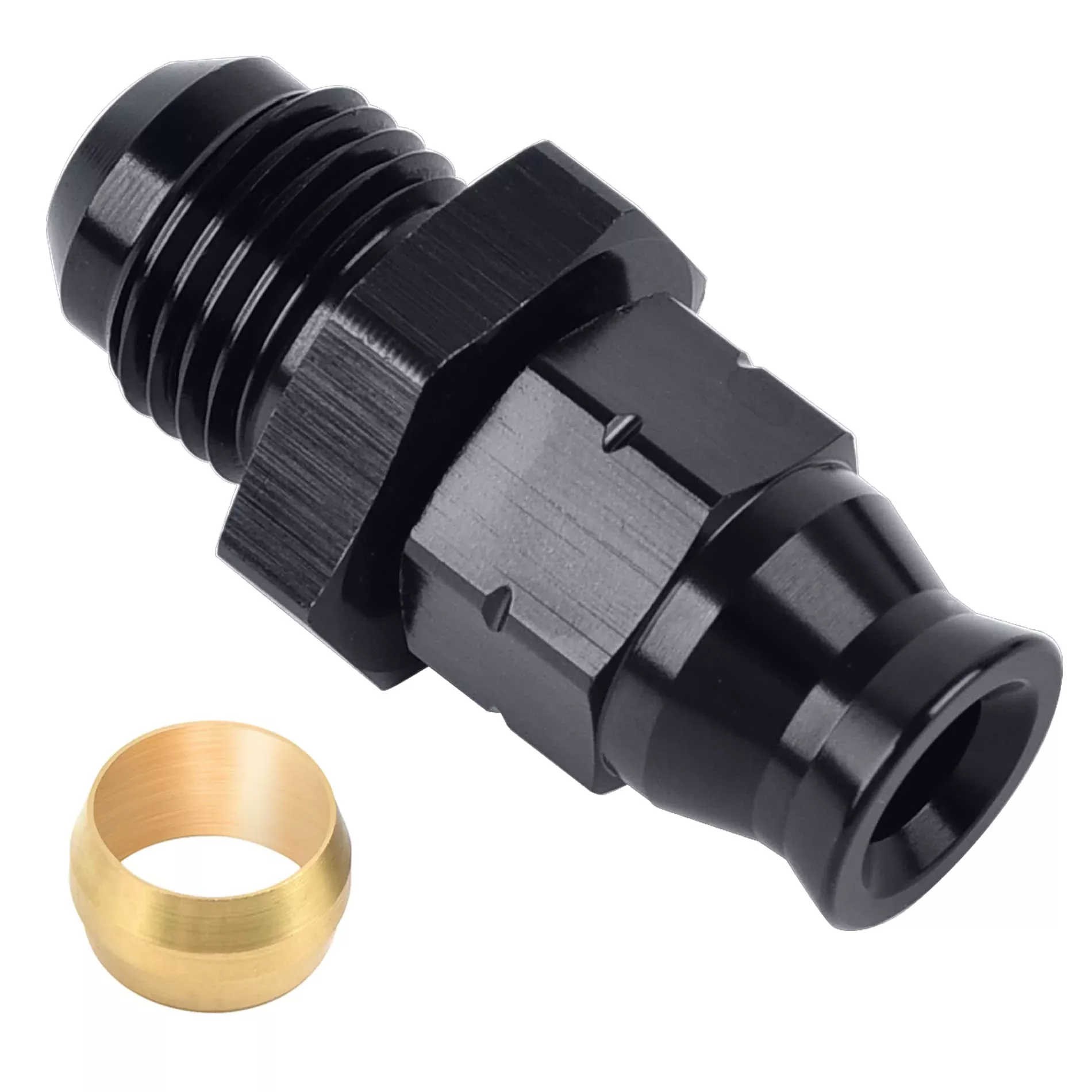Evil Energy 6An Male To 1/4 Hardline Compression Fitting Adapter Aluminum Black