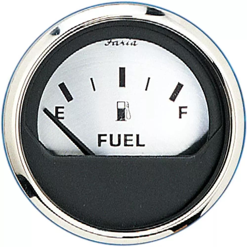 Faria Beede Instruments 2 Fuel Level Gauge (E-1/2-F) - Spun Silver