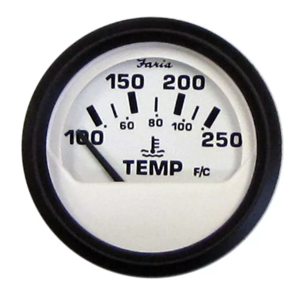 Faria Beede Instruments Beede 12904 Euro Water Temperature Gauge (100-250°F) - 2, White