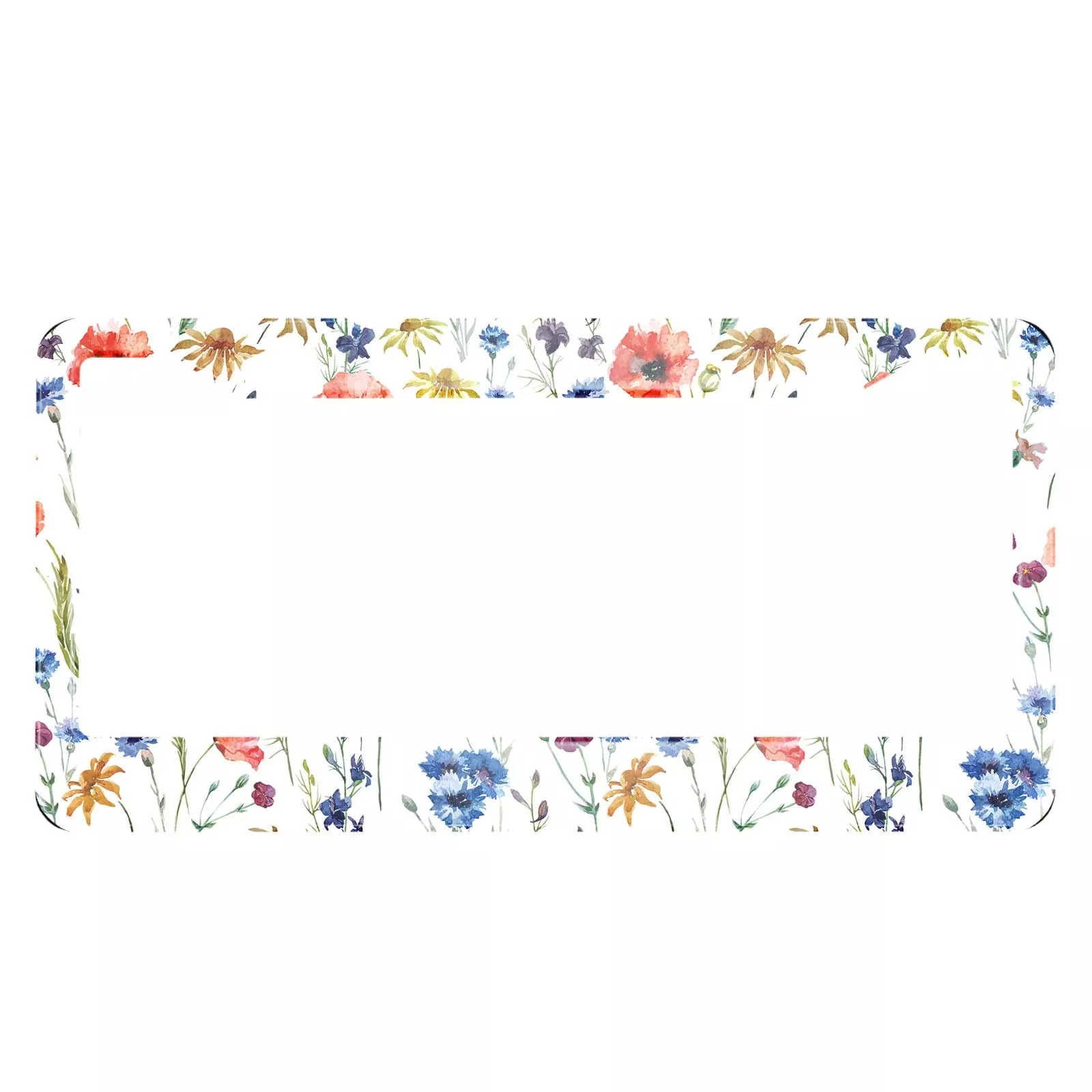 Hosnye Wildflowers License Plate Frame Colorful Watercolor Flowers Poppy Cornflower And Chamomile Metal License Plate Cover Front Plates Frames Car Tag Frame For Women Men Us Vehicles Standard