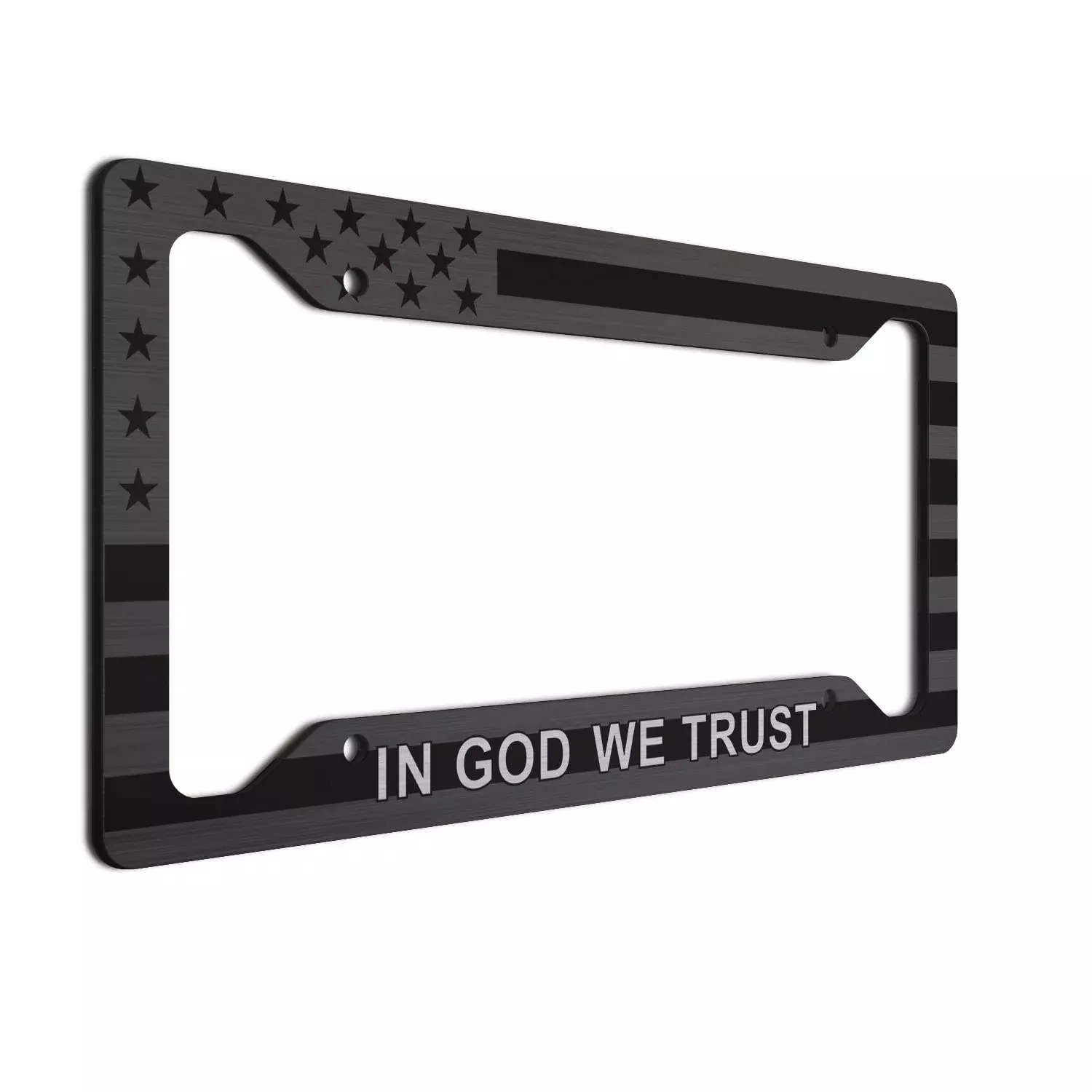 JASS GRAPHIX American Flag License Plate Frame | Black Frame | Made in the USA | Perfect for God and Country Lovers
