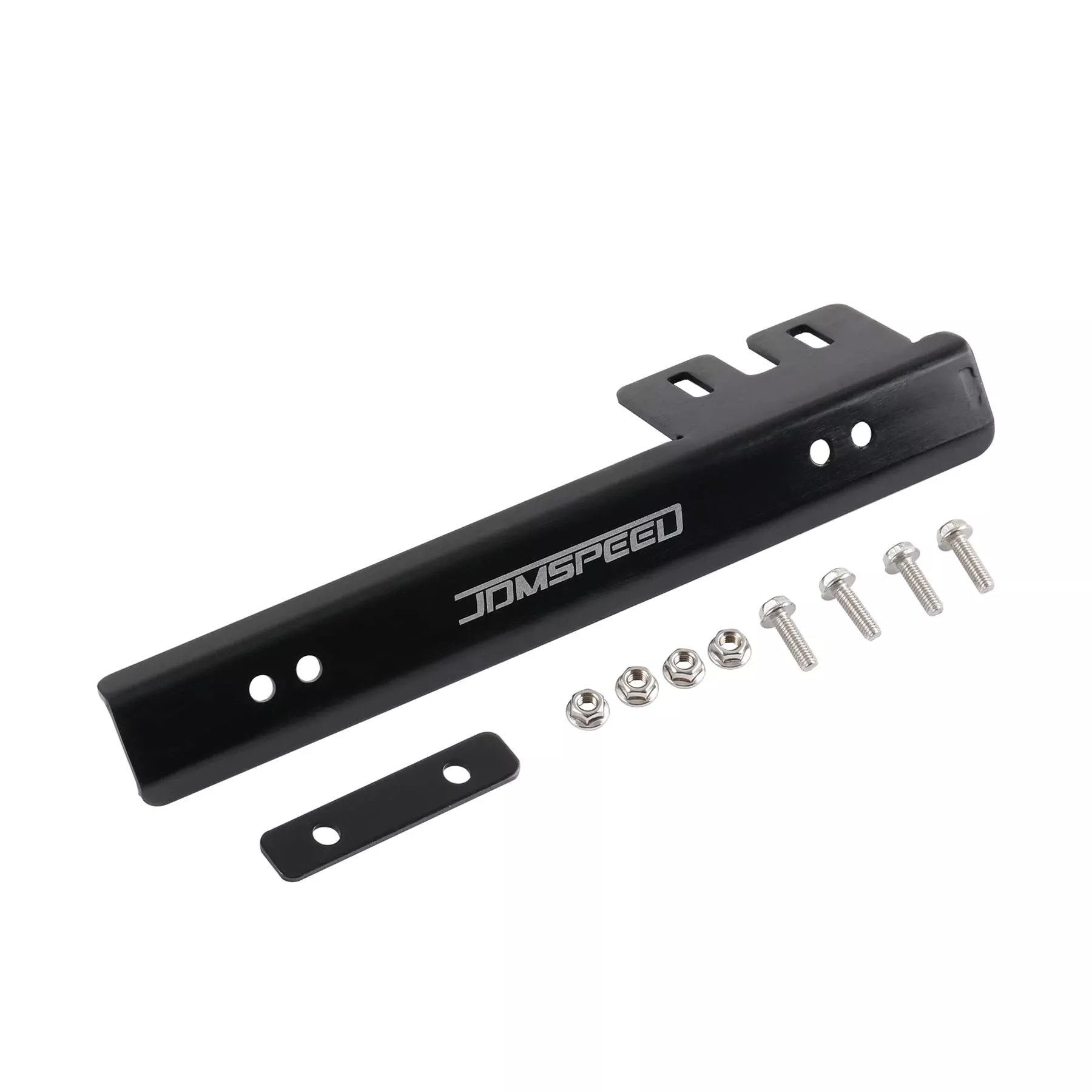 Jdmspeed Black Front Bumper License Plate Mount Bracket Relocator Holder Bar
