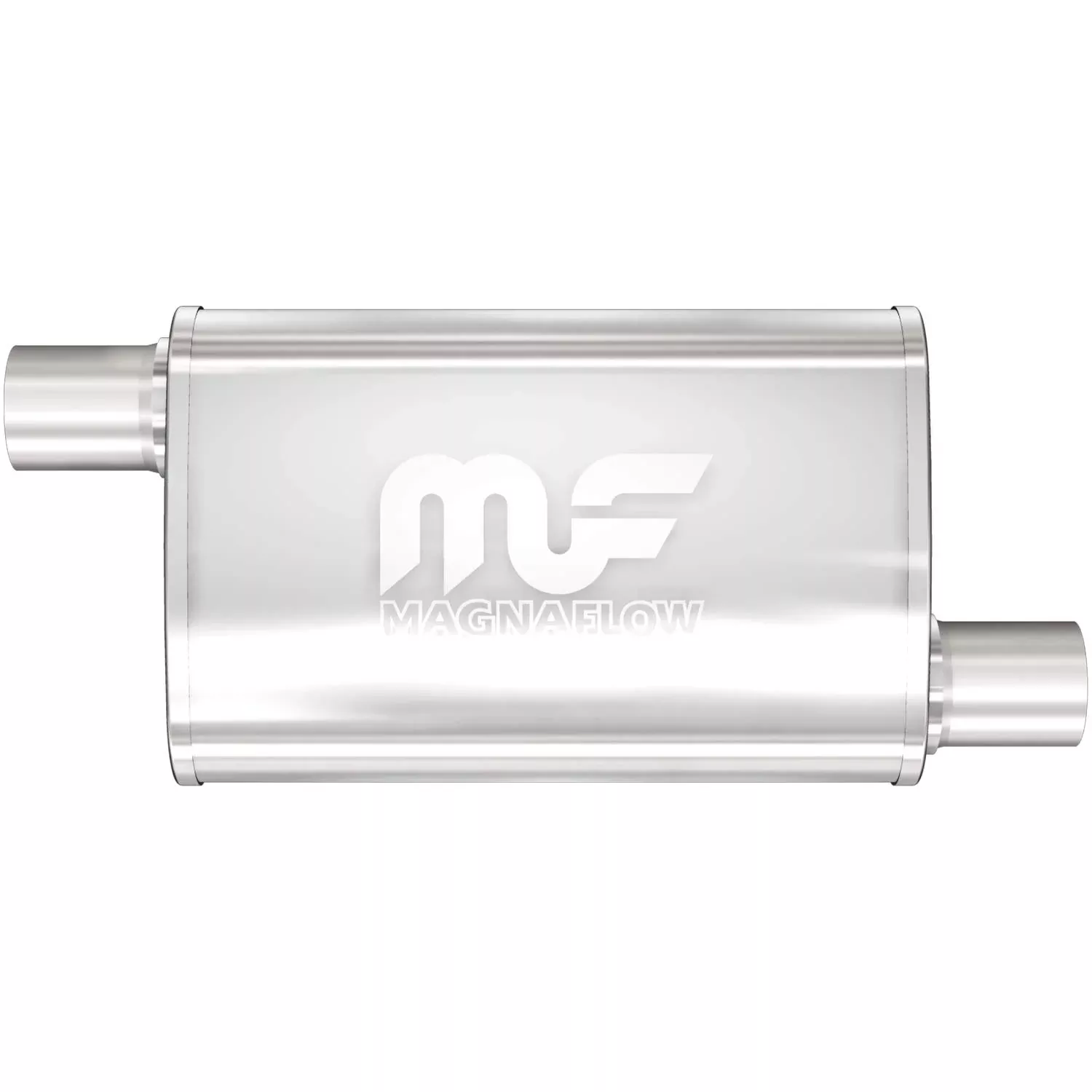 Magnaflow Performance Exhaust Muffler 11235: 2.25/2.25 Inlet/Outlet, 4X9X14 Oval, Stainless Steel, Satin Finish