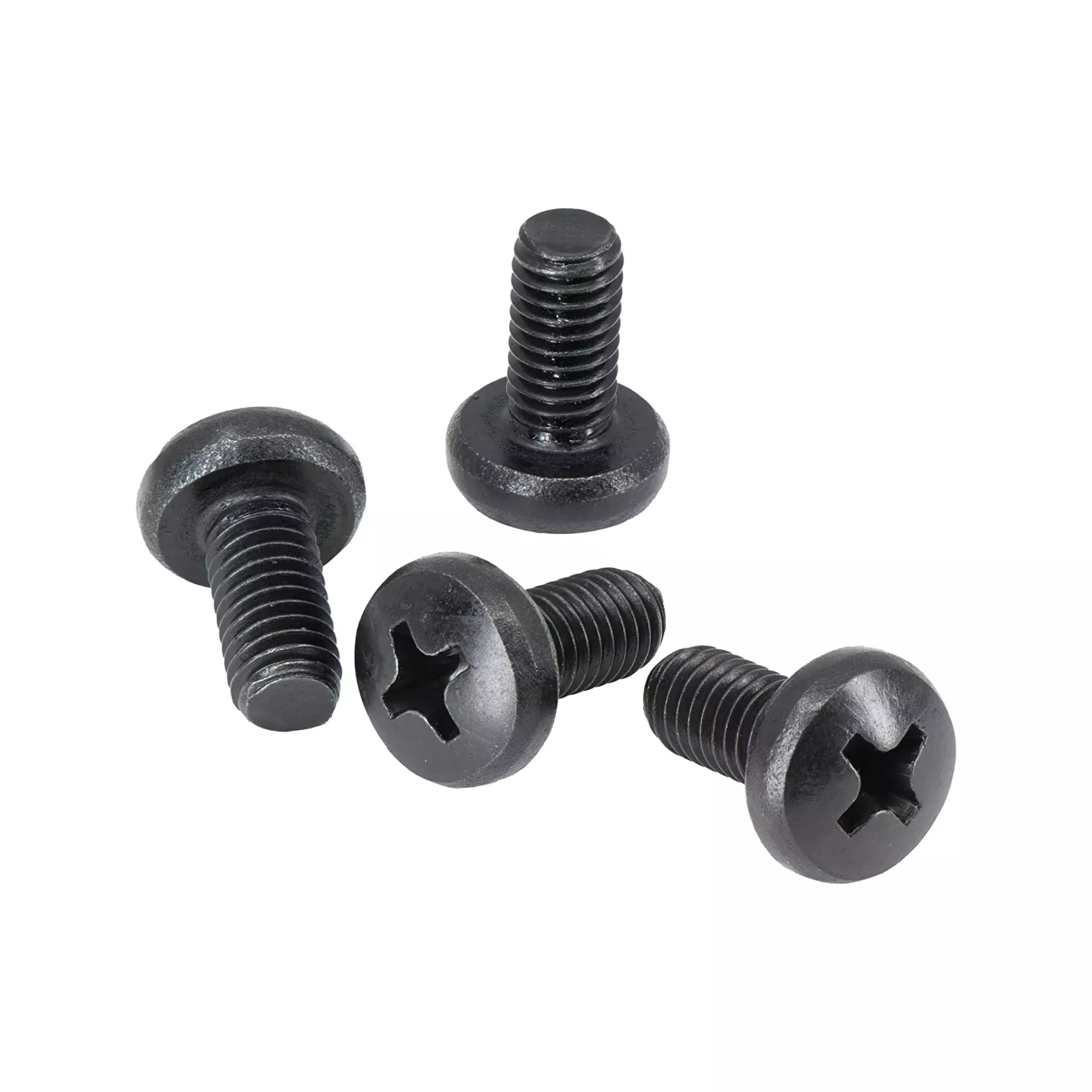 MAKERS BOLT Black License Plate Screws, Stainless Steel, M6-1.0 x 10mm, Pack of 4
