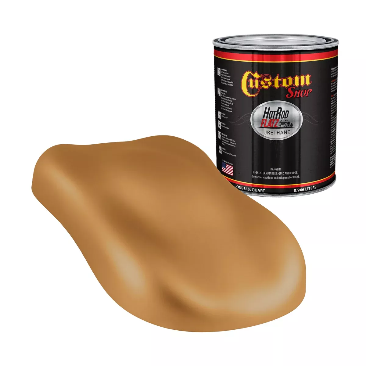 Military Flatz 595-30257 Earth Yellow - 2K Urethane Flat Automotive Paint - Quart