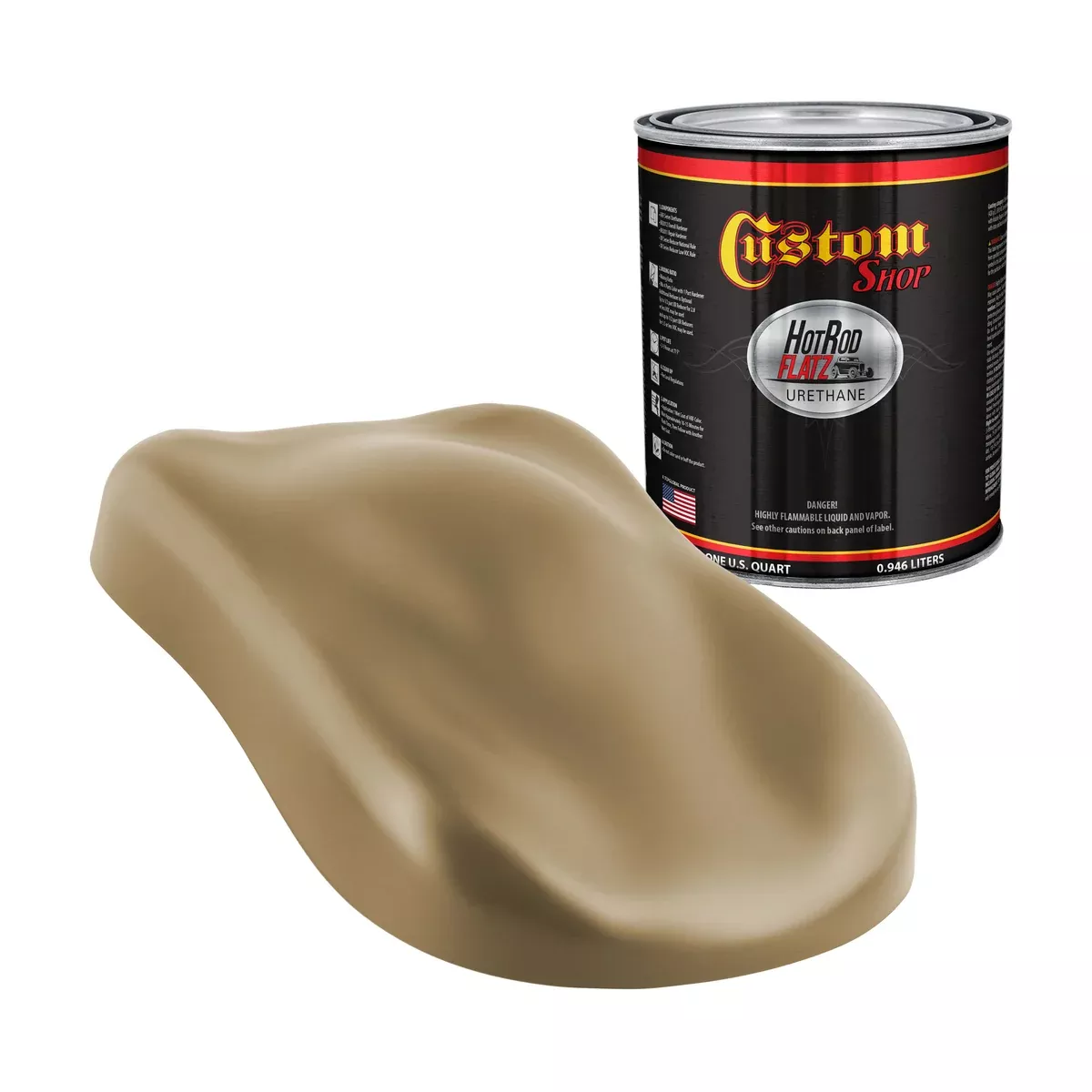 Military Flatz 595-33303 Khaki - 2K Urethane Flat Automotive Paint - Quart
