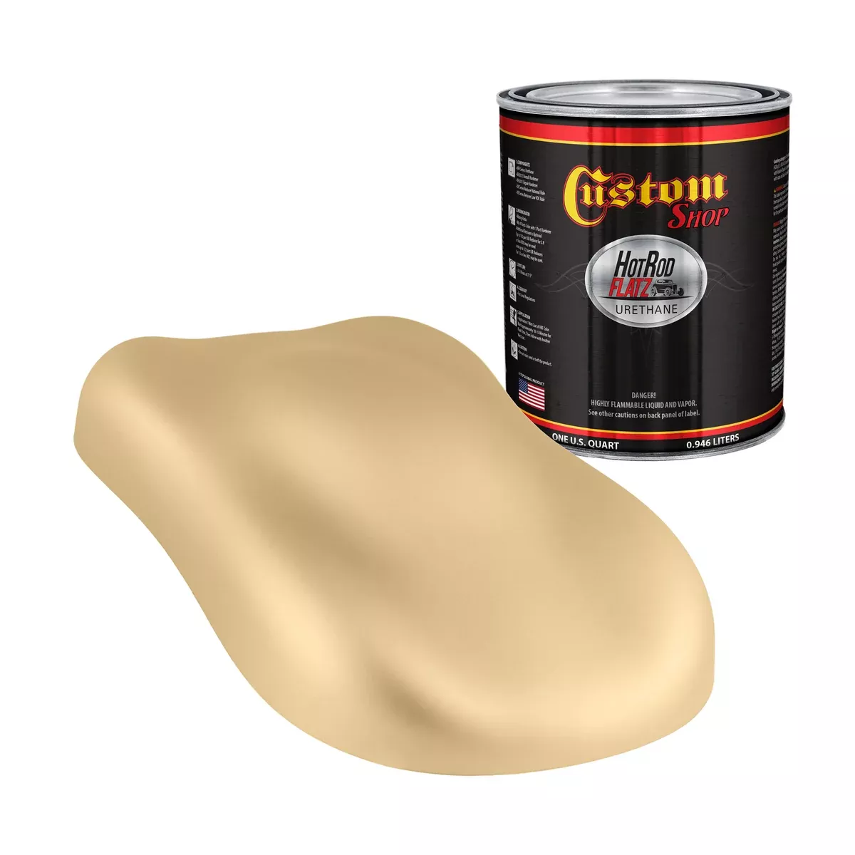 Military Flatz 595-33446 Desert Tan - 2K Urethane Flat Automotive Paint - Quart