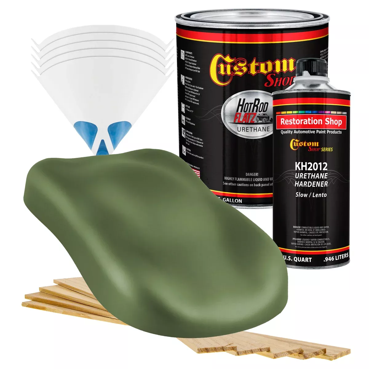 Military Flatz 595-34128 Woodland Green - 2K Urethane Flat Automotive Paint - Gallon