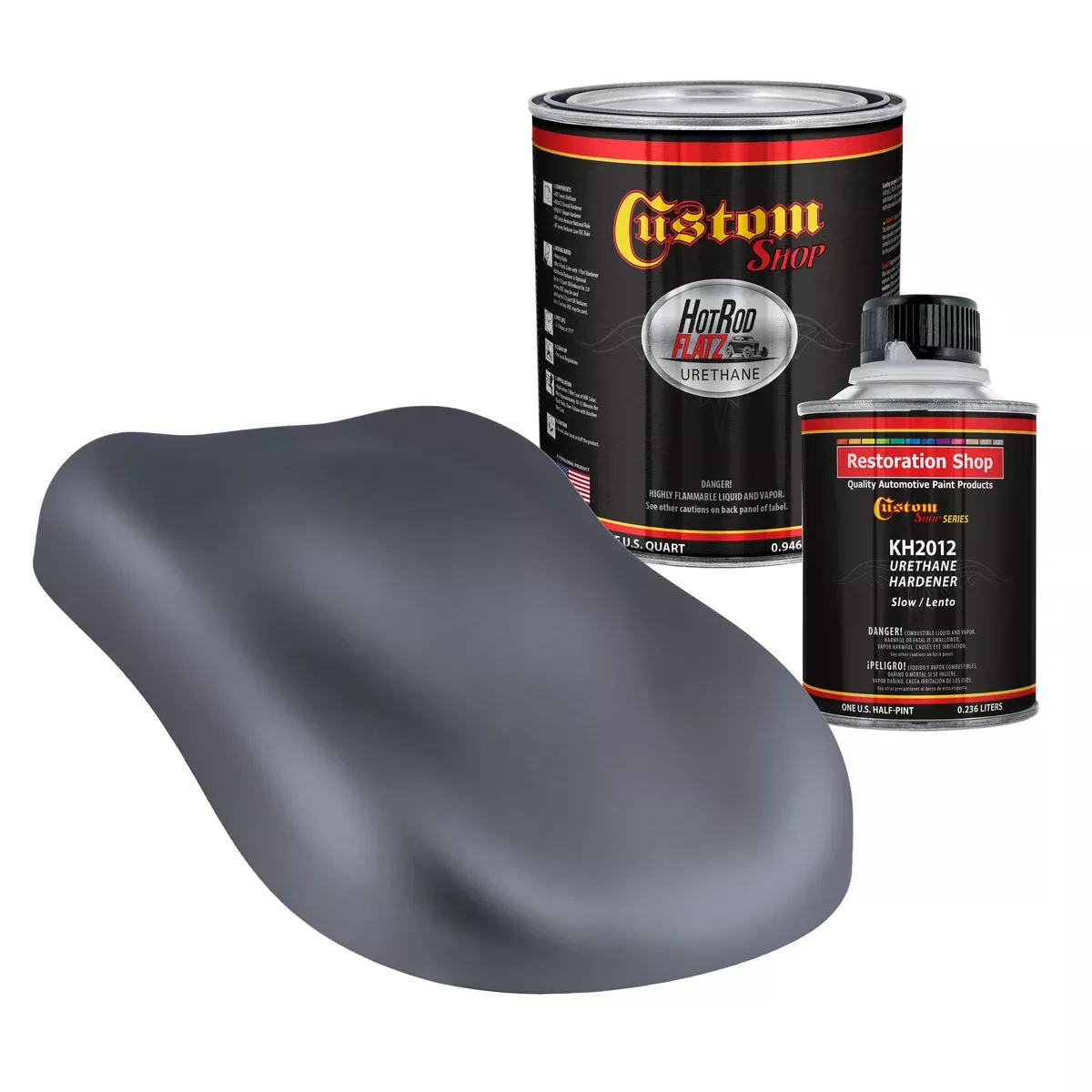 Military Flatz 595-36118 Battleship Gray - 2K Urethane Flat Automotive Paint - Quart Kit