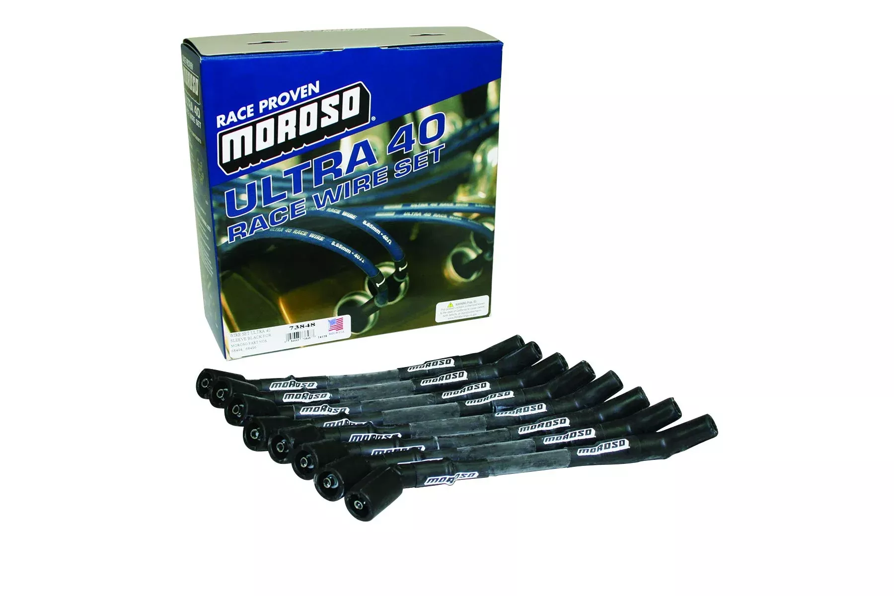 Moroso Ultra 40 Plug Wire Set Black W/Sleeves