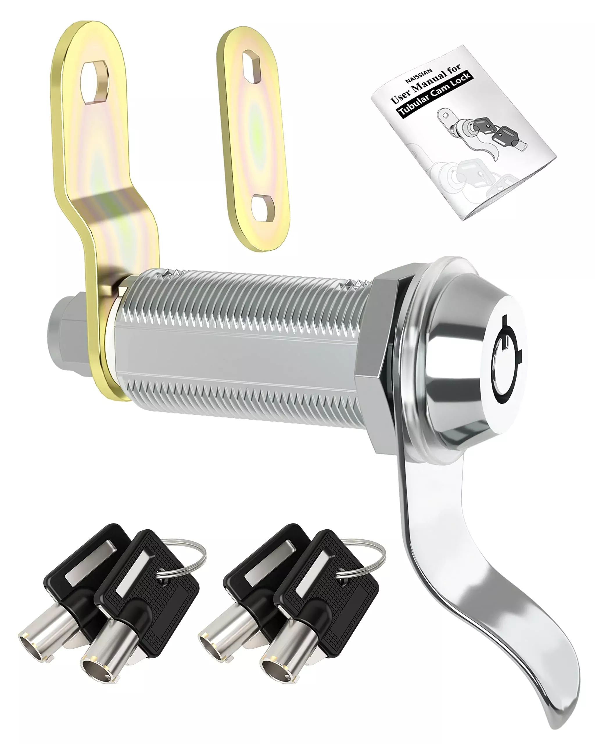 Naissian Rv Locks For Storage Door 7/8 Inch, Rv Compartment Locks Cam Locks For Camper Travel Trailer Cabinet With Keys 7/8, Pack Of 3 Locks With 6 Keyed Alike With Manual
