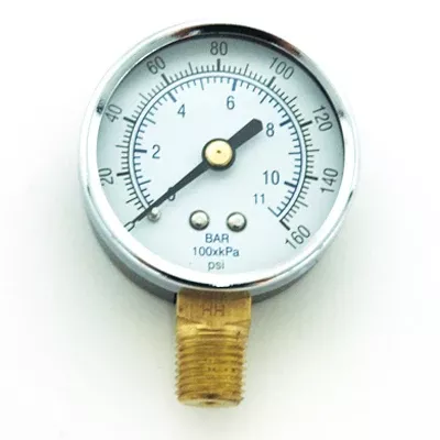 Pressure Gauge 0-160 PSI 2 in. Diameter, 1/4 NPT (M), Bottom Port