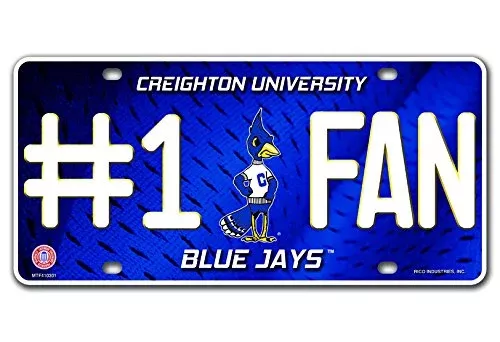 Rico Industries Ncaa Creighton Bluejays #1 Fan Metal License Plate Tag