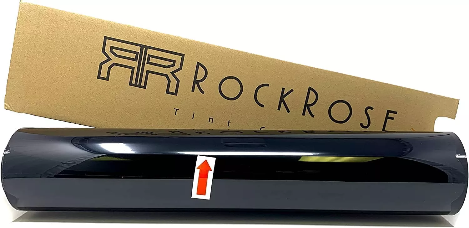 RockRose 1% VLT Premium Carbon Car Window Tint Film, 20" x 100FT, Heat & UV Block, Adhesive, Professional Grade