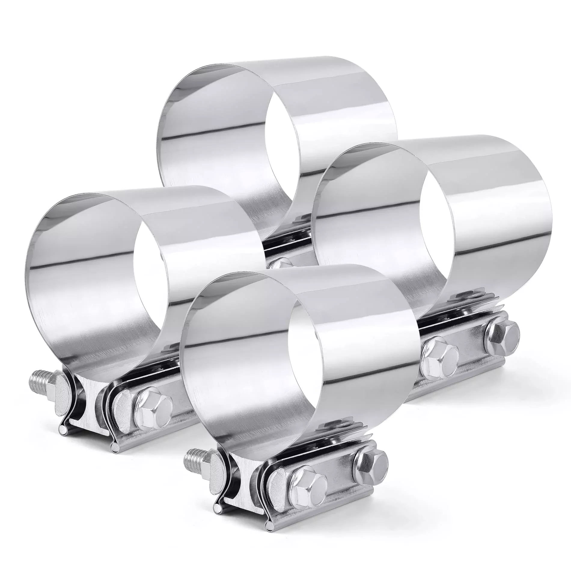 Speedwow 3 Inch Butt Joint Exhaust Clamp Band Coupler Sleeve Stainless Steel 4 Pcs…