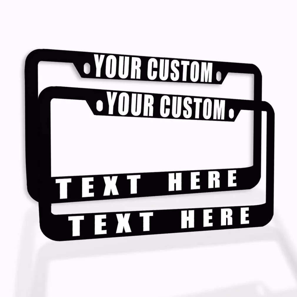Speedy Pros Funny License Plate Frame Custom Personalized Text Zinc Cute Car Accessories License Plate Holder Chrome 2 Holes Set Of 2
