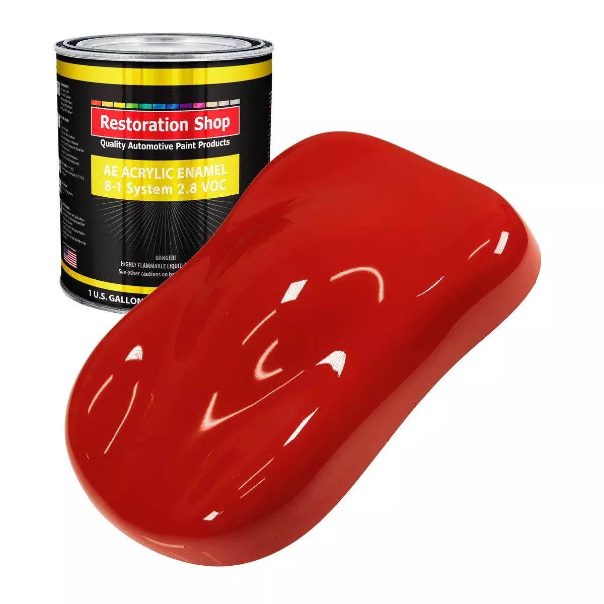 Swift Red Acrylic Enamel Auto Paint - Gallon Paint Color Only - Professional Single Stage High Gloss Automotive Car Truck Equipment Coating, 2.8 VOC