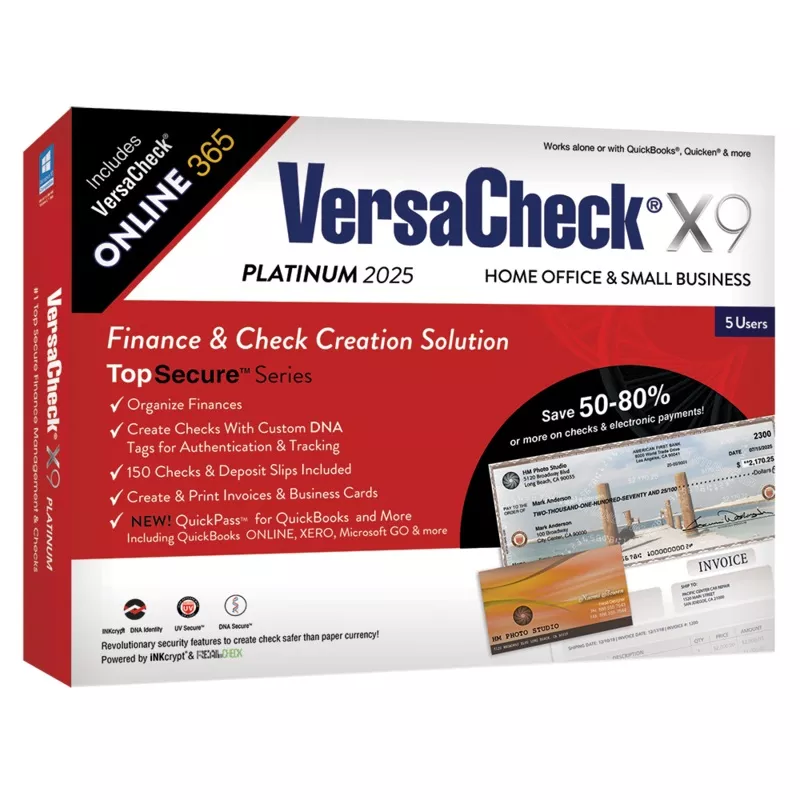 VersaCheck X9 Platinum 2025 – 5 Users + VersaCheck ONLINE Platinum 1yr Sub Bundle