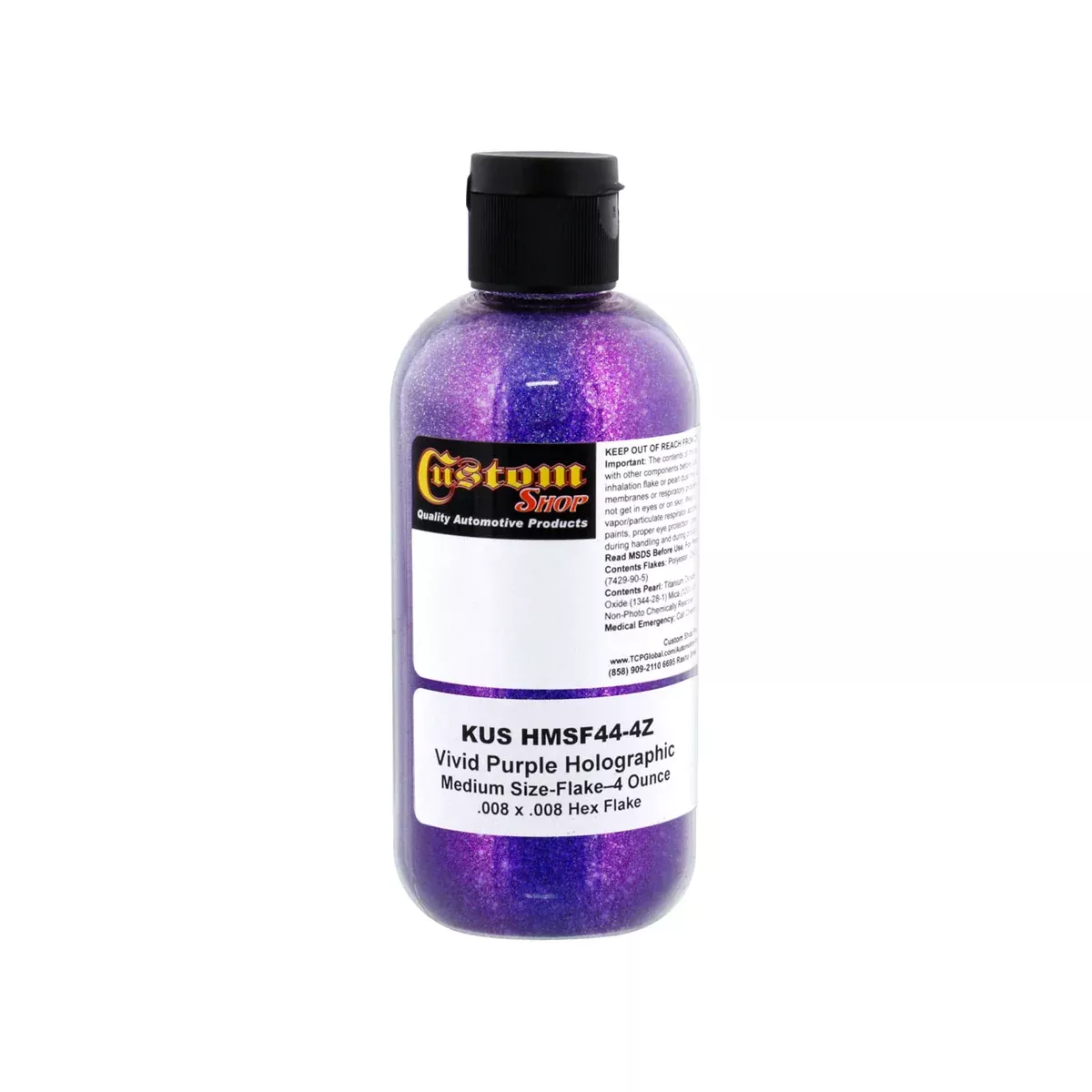 Vivid Purple - Holographic Medium Flake (HMSF) .008 x .008 Hex, 4 oz. Bottle