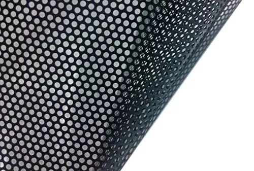 Vvivid One-Way Perforated Black Vinyl Privacy Window Film Adhesive Glass Wrap Roll (2Ft X 48 Inches)