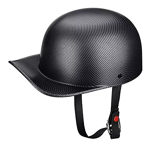 Yesmotor Baseball Style Cap Motorcycle Helmet Unisex-Adult - Dot Approved (Carbon Fiber,M)
