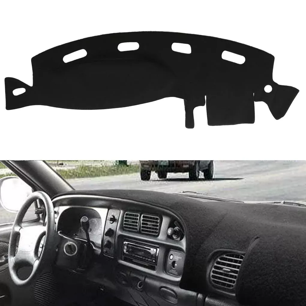 Yiz Dashboard Cover Dash Cover Mat Pad Custom Fit For Dodge Ram 1500 2500 3500 1998 1999 2000 2001 (Ram 98-01, Black)